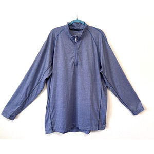 Tommy Bahama Island Zone Men's XXL Performance 1/4 Zip Pullover Blue Lightweight
